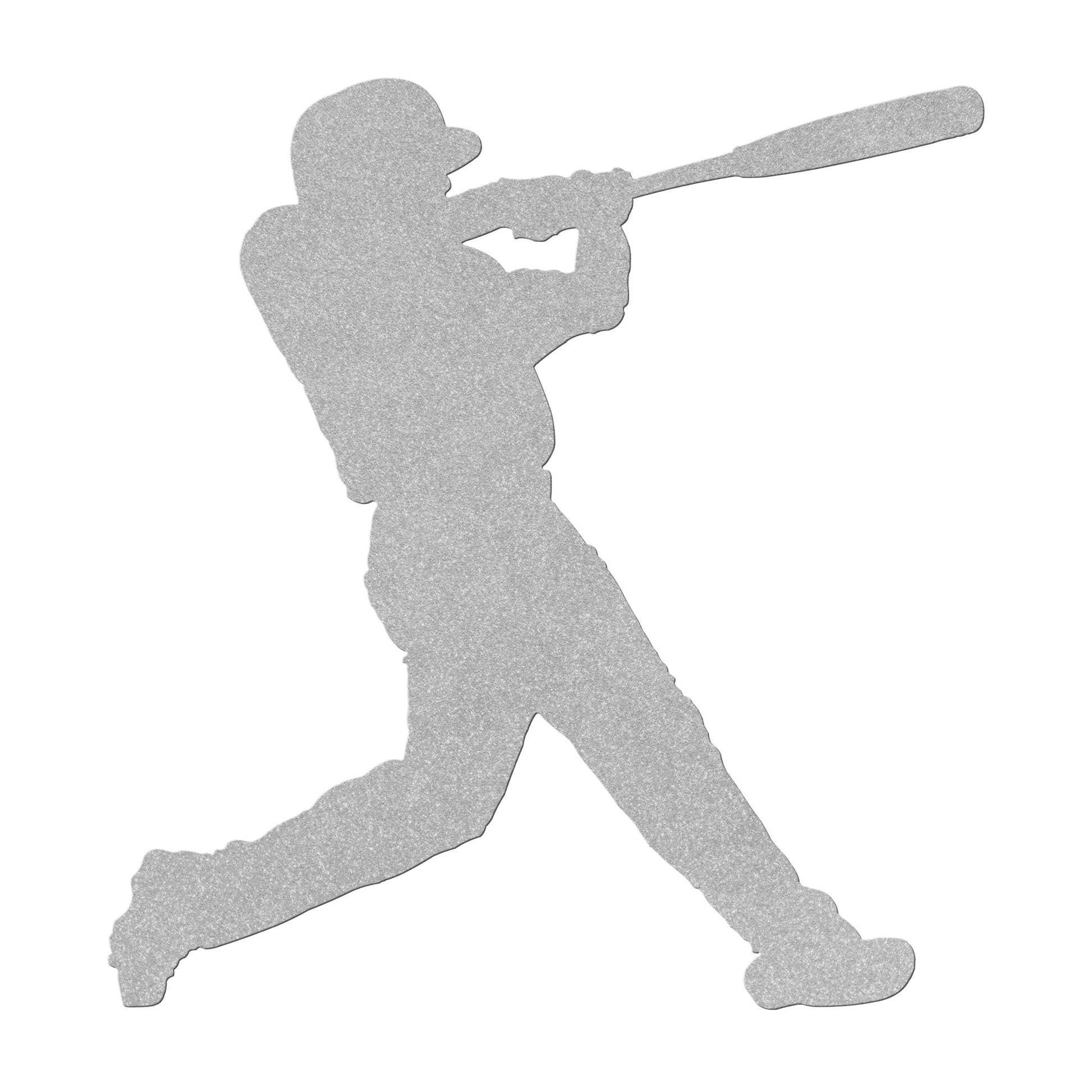 Baseball player swinging bat steel cut-out decor
