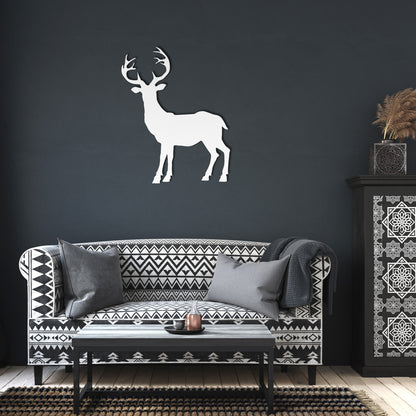 Large antlered deer metal wall art
