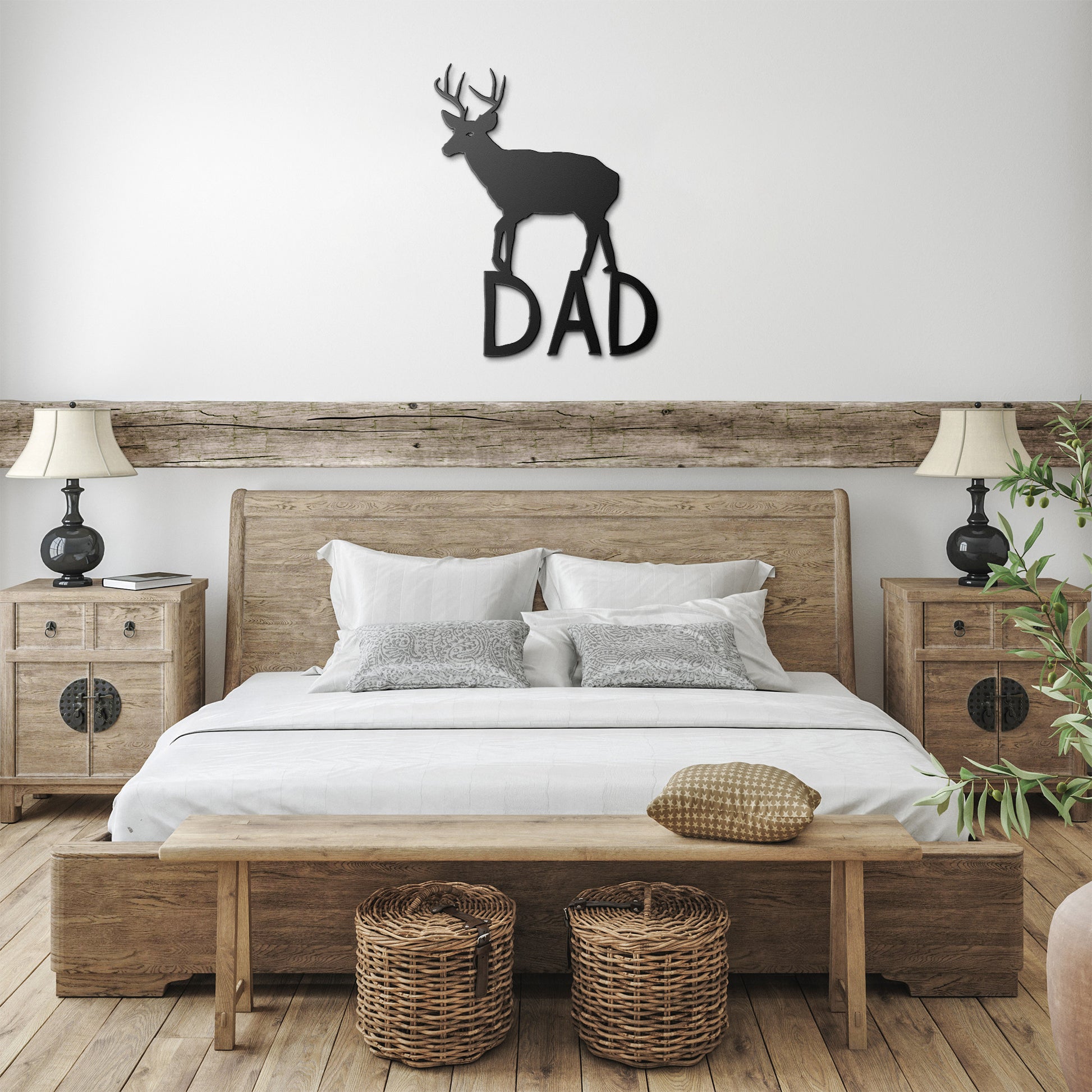 Buck-themed dad sign in rustic copper finish
