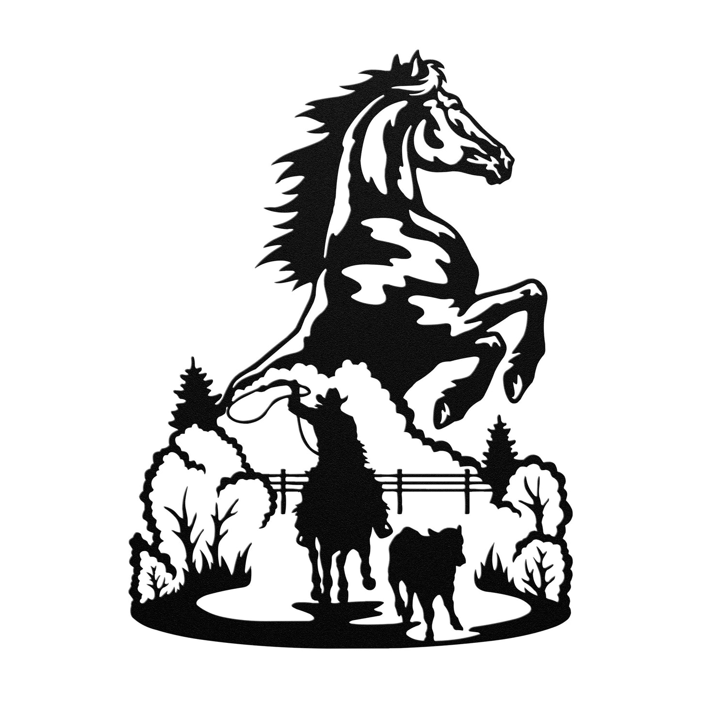 Western-themed horse metal sign
