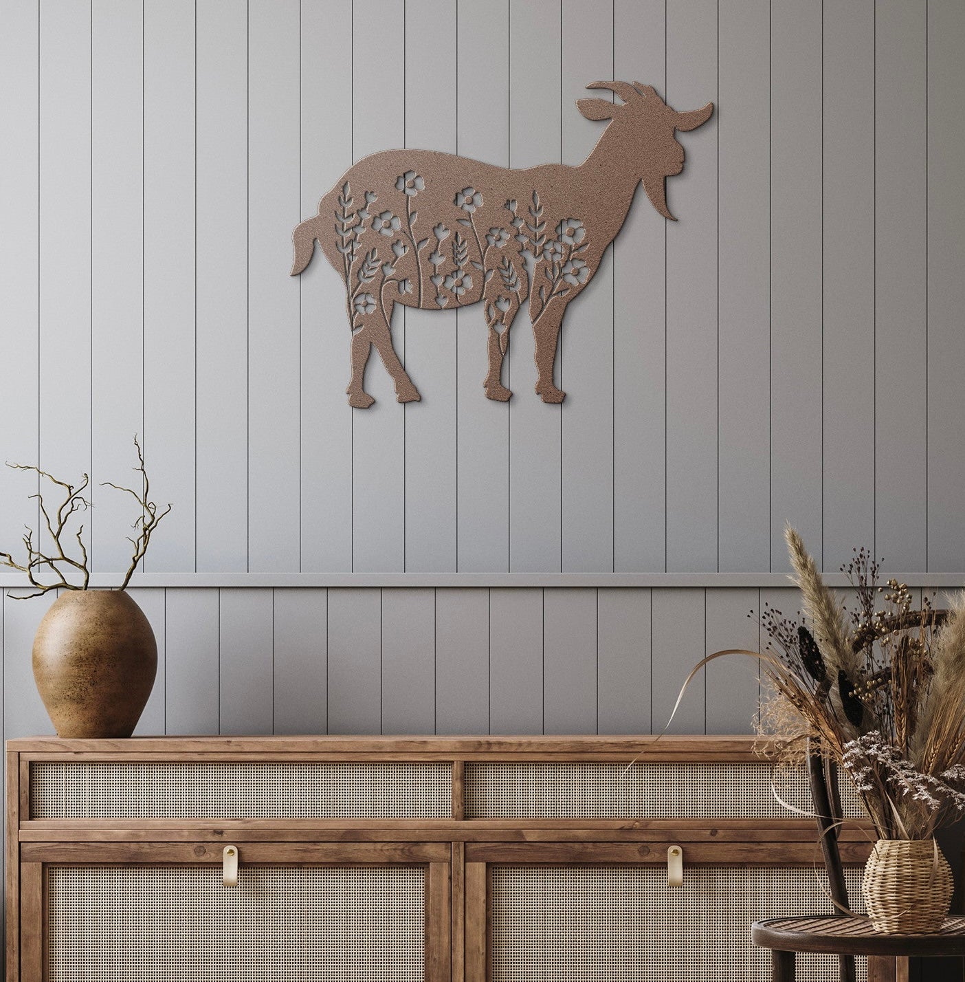 "Floral Goat" Steel Sign - Weave Got Gifts - Unique Gifts You Won’t Find Anywhere Else!