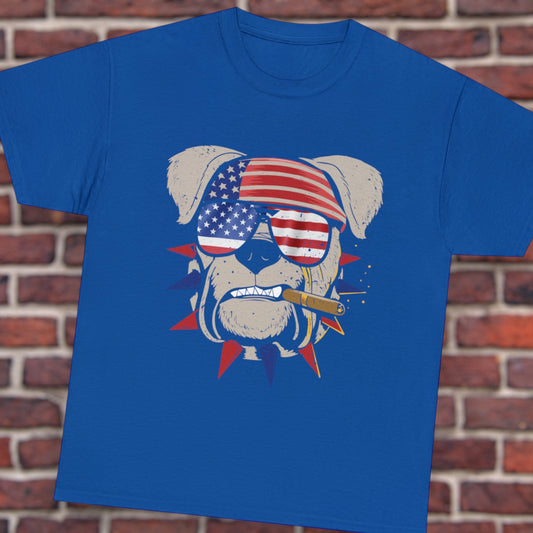 "Patriotic Pup With Cigar" T-Shirt - Weave Got Gifts - Unique Gifts You Won’t Find Anywhere Else!