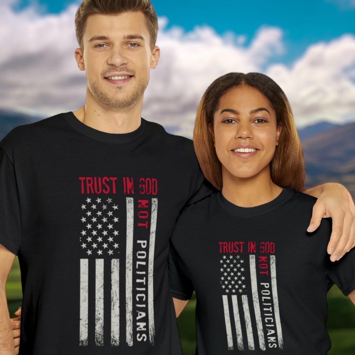 "Trust In God, Not Politicians" T-Shirt - Weave Got Gifts - Unique Gifts You Won’t Find Anywhere Else!