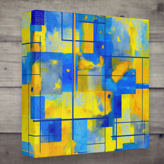 "Yellow & Blue" Canvas Wall Art - Weave Got Gifts - Unique Gifts You Won’t Find Anywhere Else!