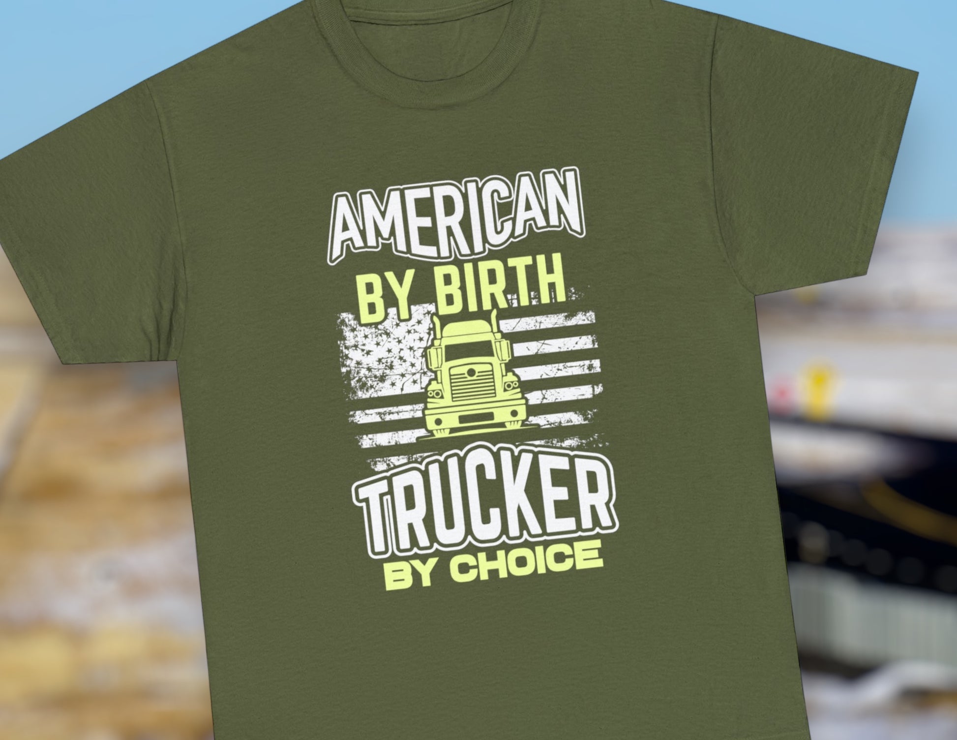 "American By Birth, Trucker By Choice" T-Shirt - Weave Got Gifts - Unique Gifts You Won’t Find Anywhere Else!