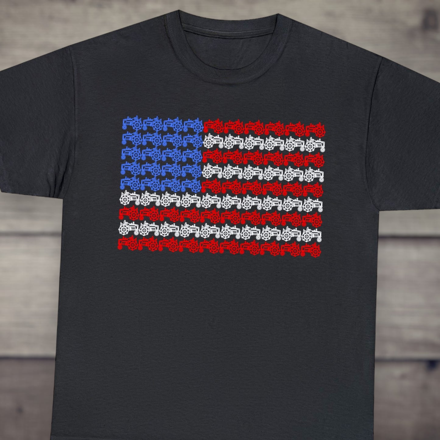 "American Flag Tractors" T-Shirt - Weave Got Gifts - Unique Gifts You Won’t Find Anywhere Else!