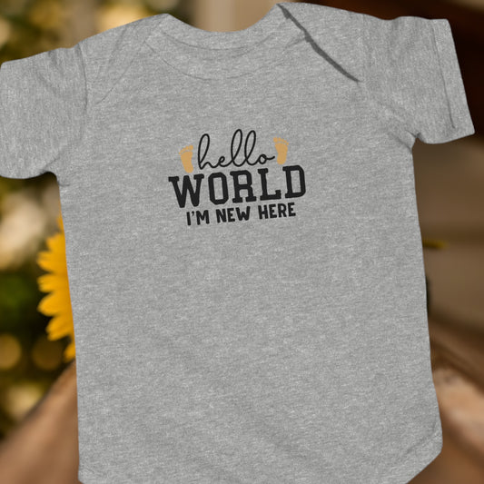 "Hello World, I'm New Here" Infant Bodysuit - Weave Got Gifts - Unique Gifts You Won’t Find Anywhere Else!