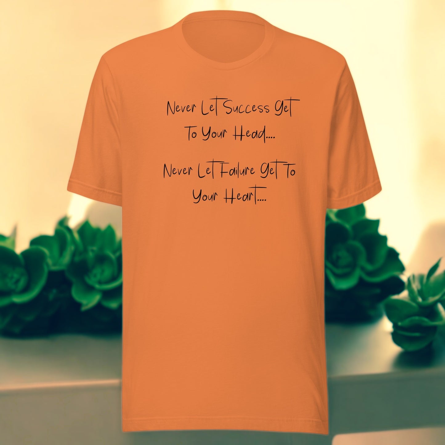 Motivational success t-shirt with bold text design
