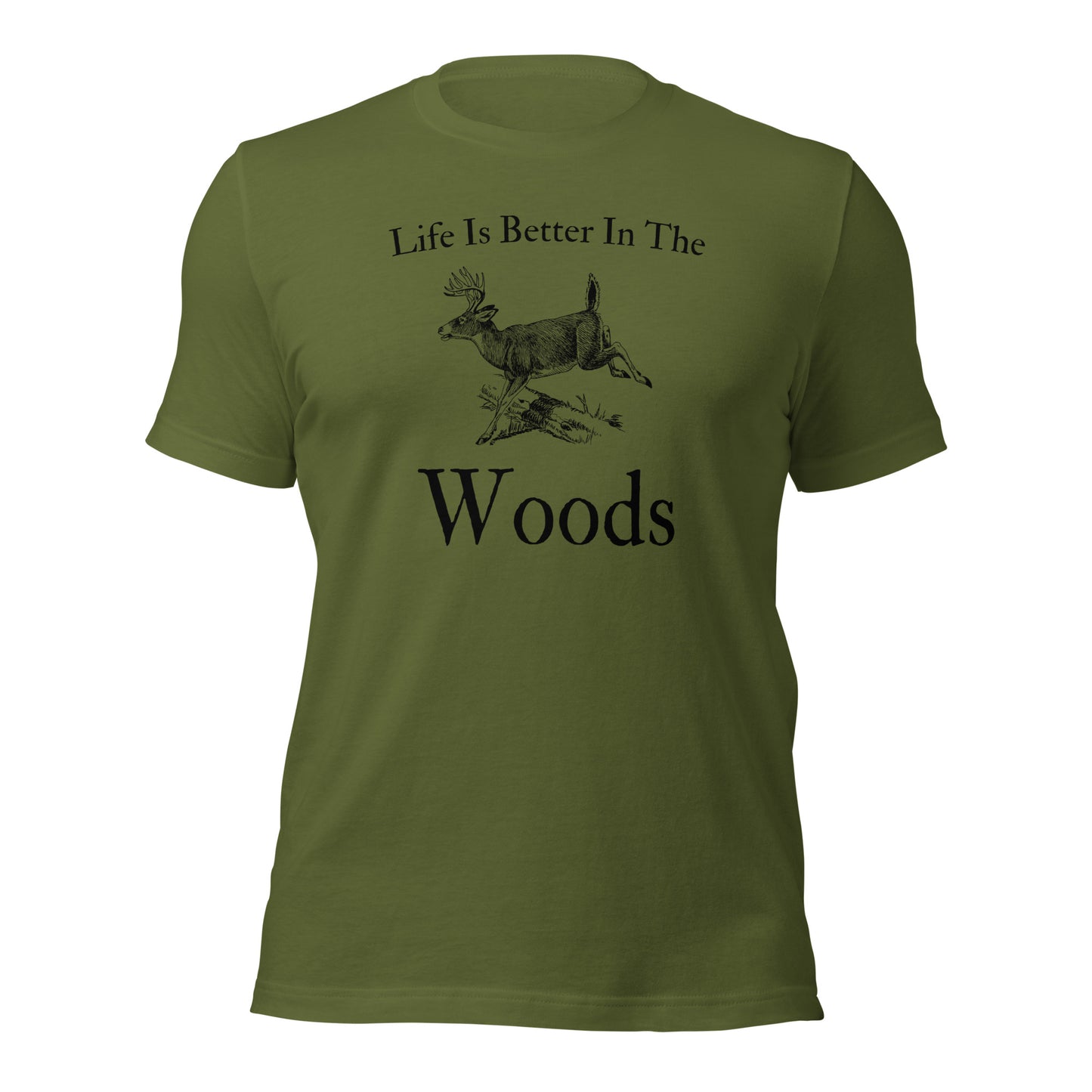 Majestic deer buck running through the woods t-shirt
