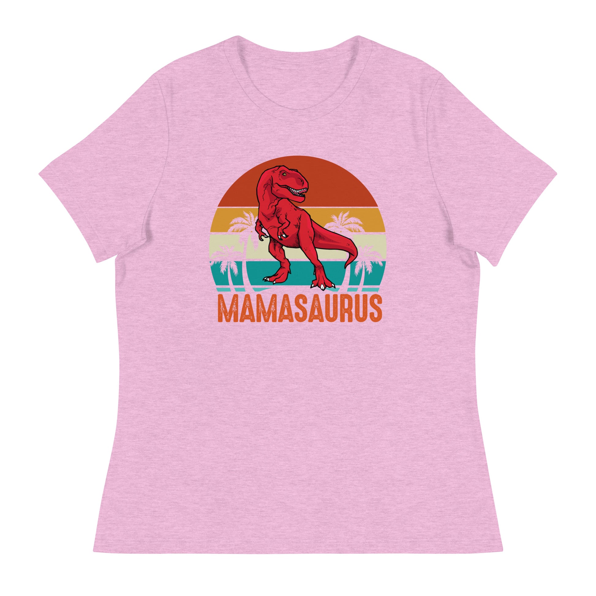 T-Rex and palm tree Mamasaurus shirt for moms
