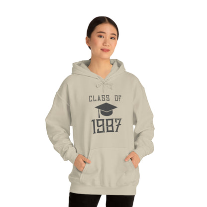 Graduation year hoodie with Class of 1987 design
