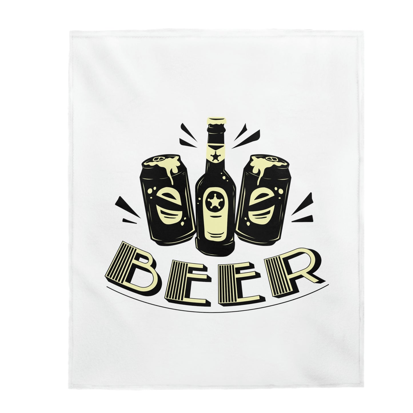 Beer mugs and bottles plush blanket
