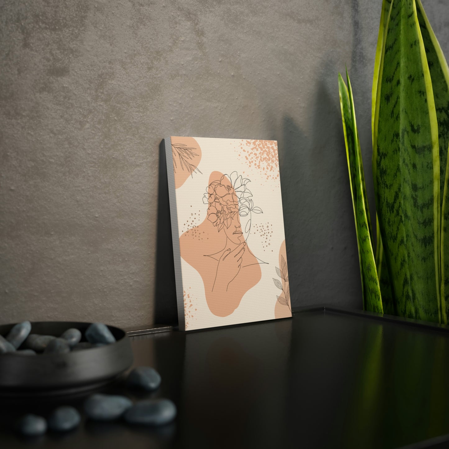 “Minimalist Flower Woman” Canvas Tile - Weave Got Gifts - Unique Gifts You Won’t Find Anywhere Else!