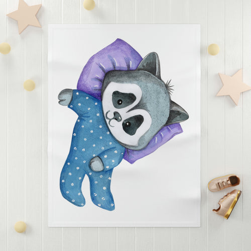 Sleepy Boy Raccoon Kids Blanket