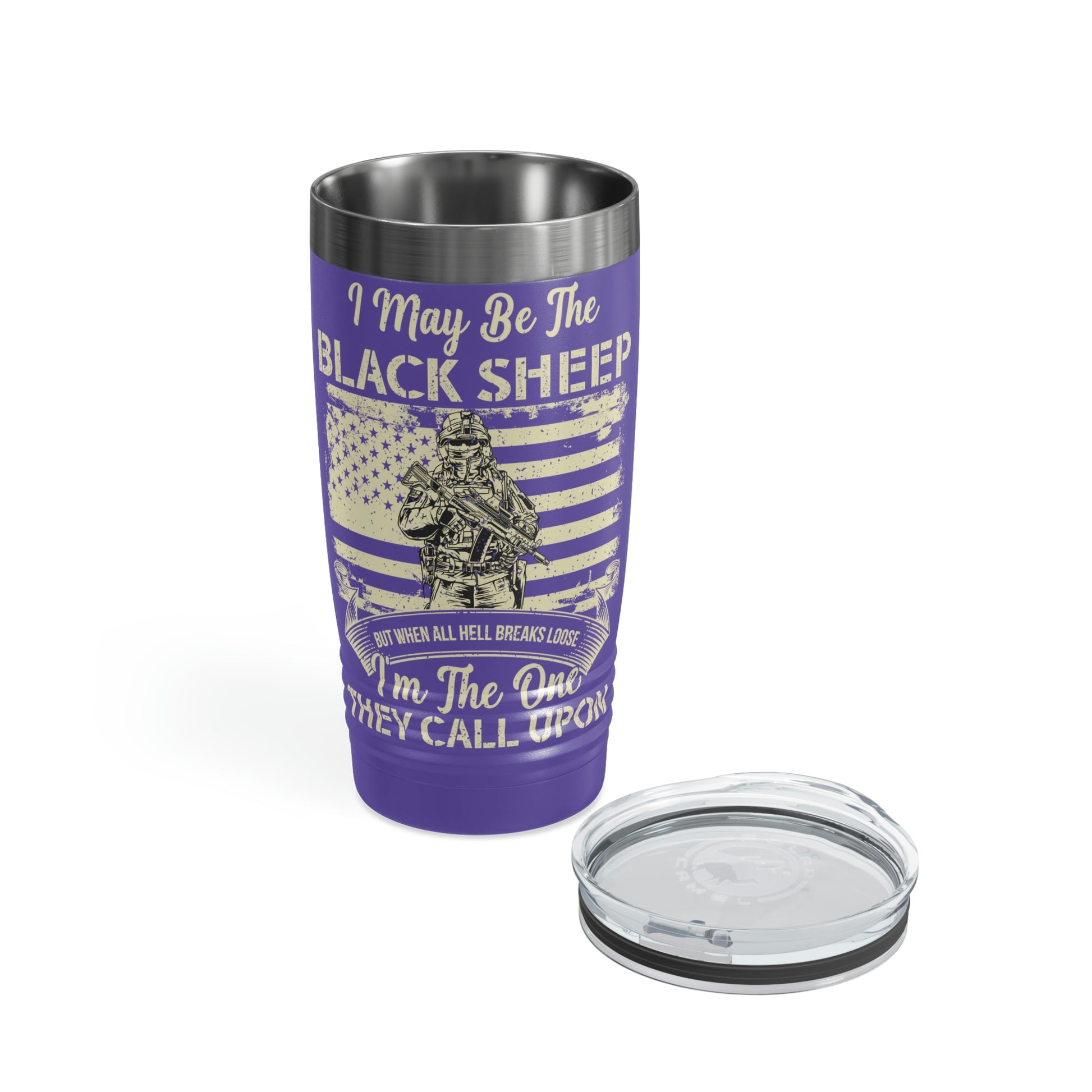 "Black Sheep American Soldier" Ringneck Tumbler, 20oz - Weave Got Gifts - Unique Gifts You Won’t Find Anywhere Else!