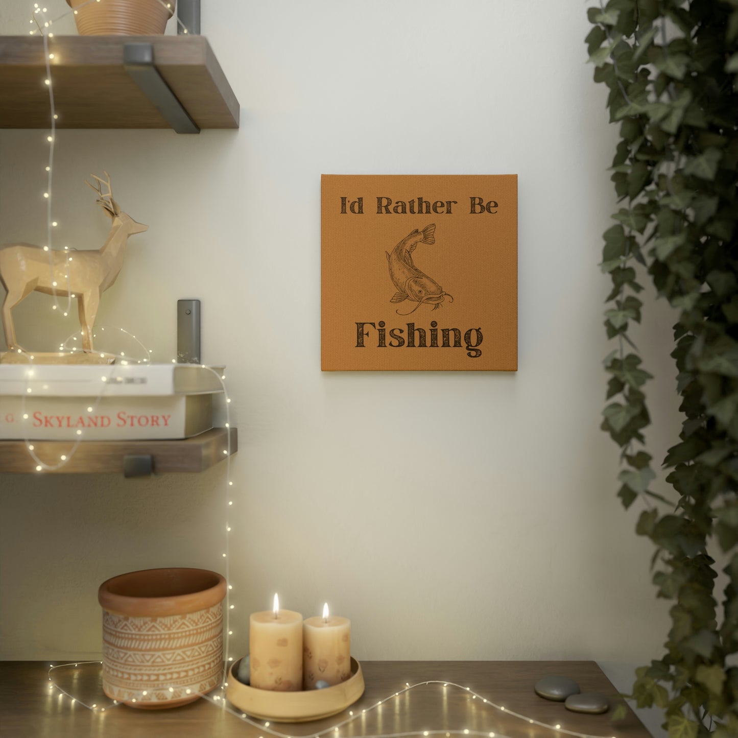 "I'd Rather Be Fishing" Canvas Wall Art - Weave Got Gifts - Unique Gifts You Won’t Find Anywhere Else!