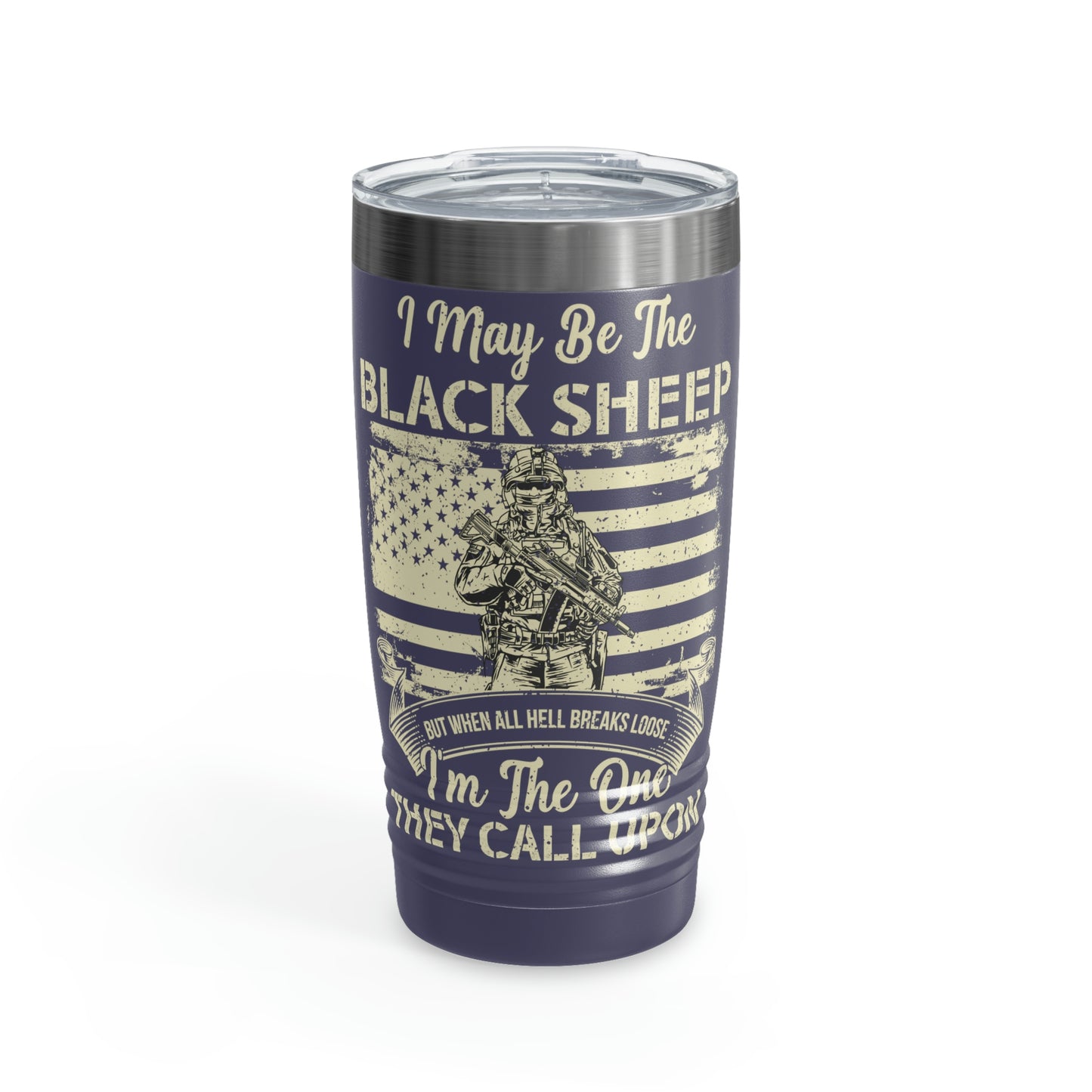 "Black Sheep American Soldier" Ringneck Tumbler, 20oz - Weave Got Gifts - Unique Gifts You Won’t Find Anywhere Else!