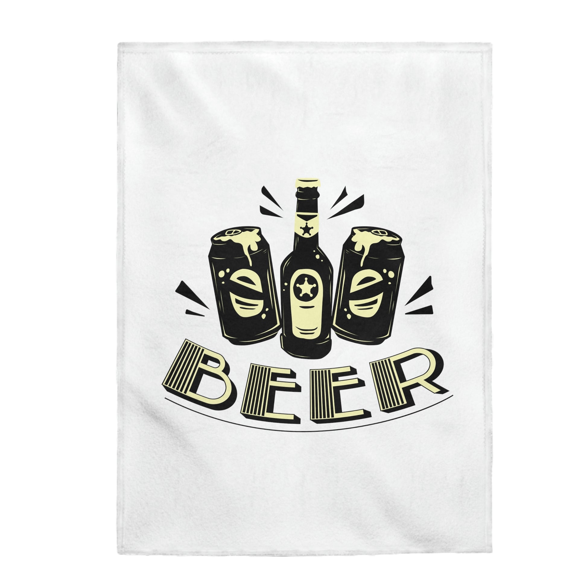 Beer plush blanket for tailgates and camping
