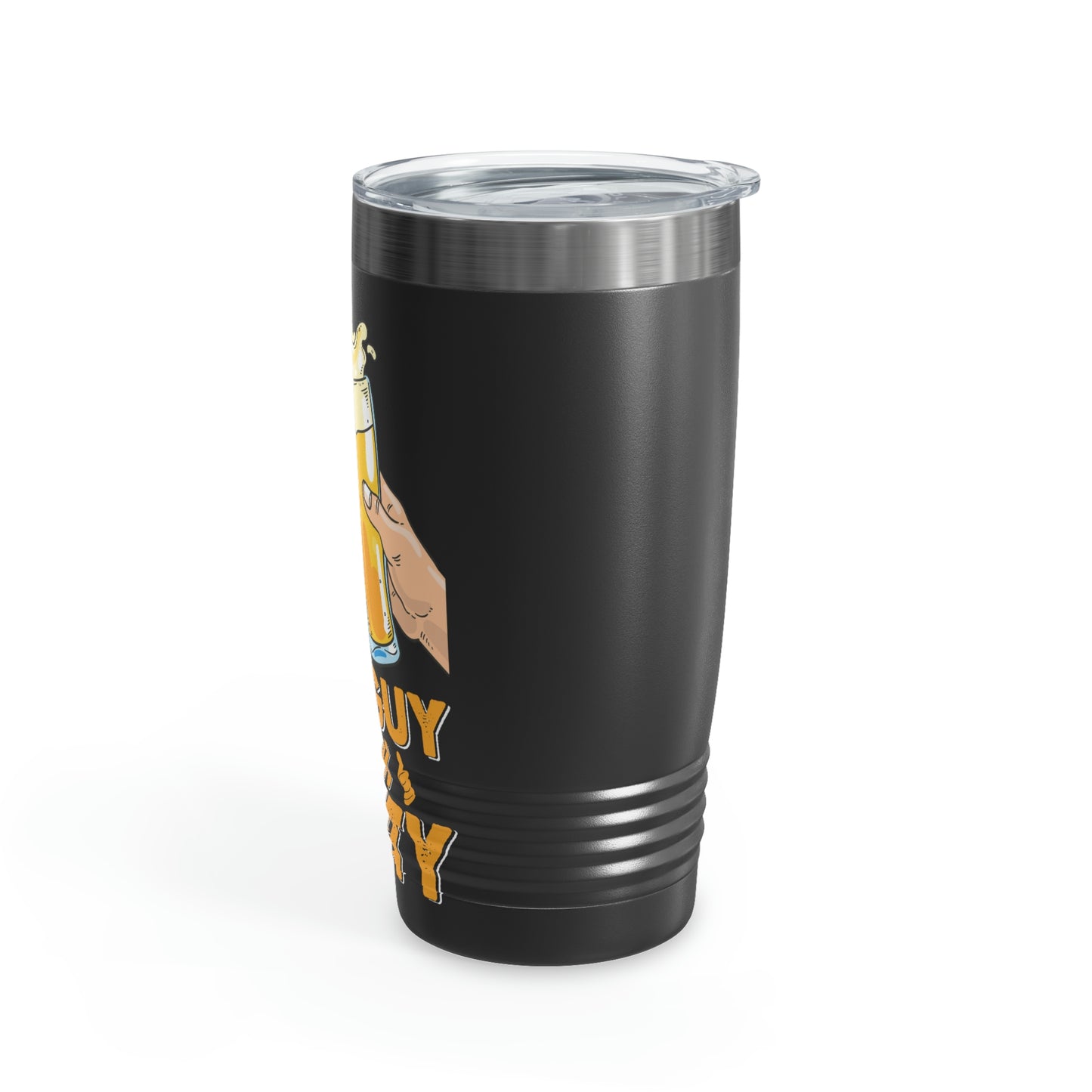 Groomsmen tumbler with beer mugs and party slogan
