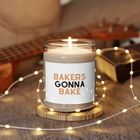 Bakers Gonna Bake scented candle with cute baking theme
