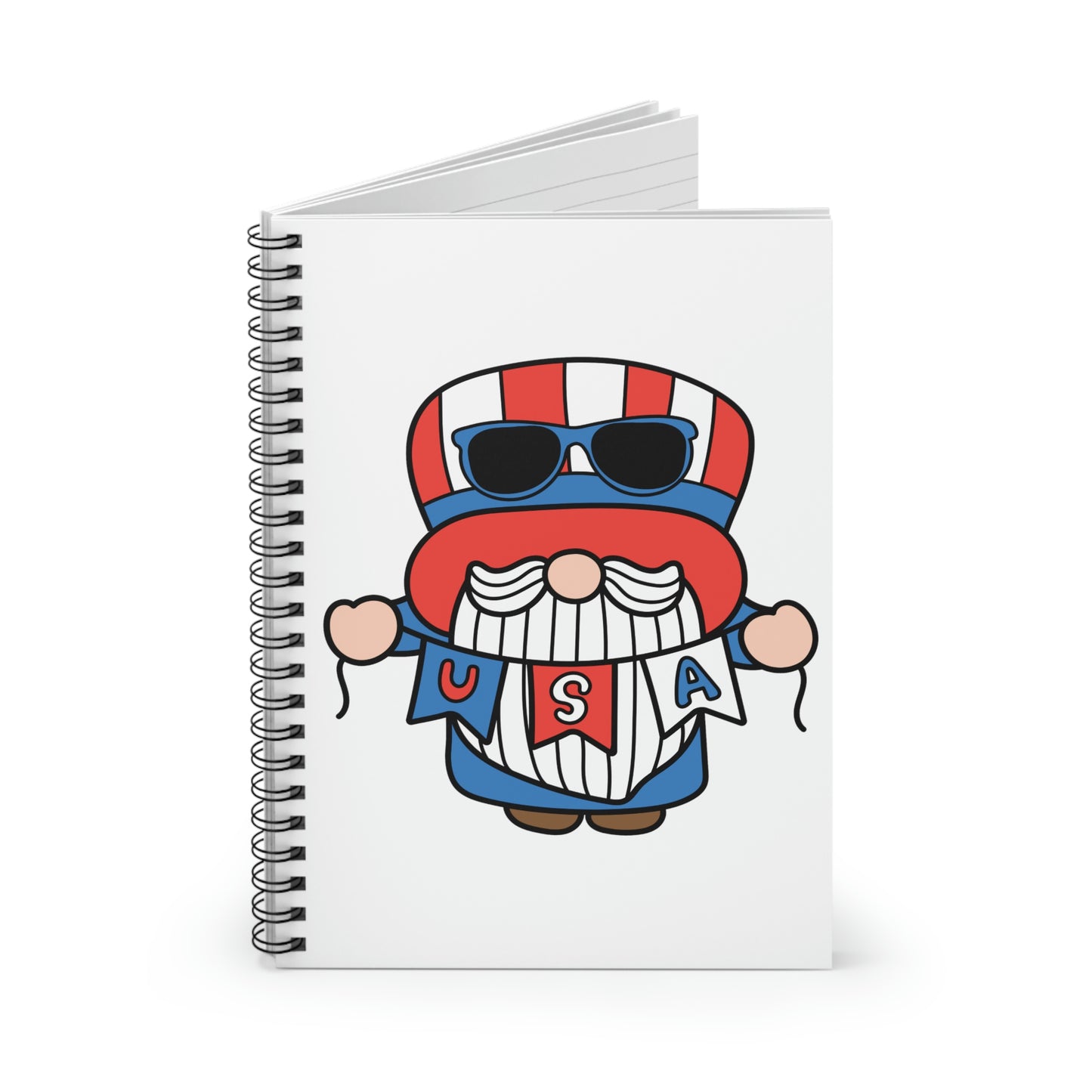 "USA Gnome" Spiral Notebook - Weave Got Gifts - Unique Gifts You Won’t Find Anywhere Else!