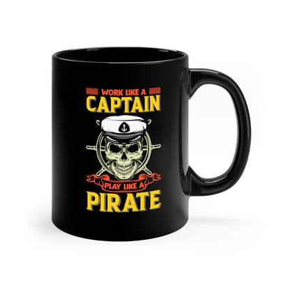 Ceramic mug with pirate skull design
