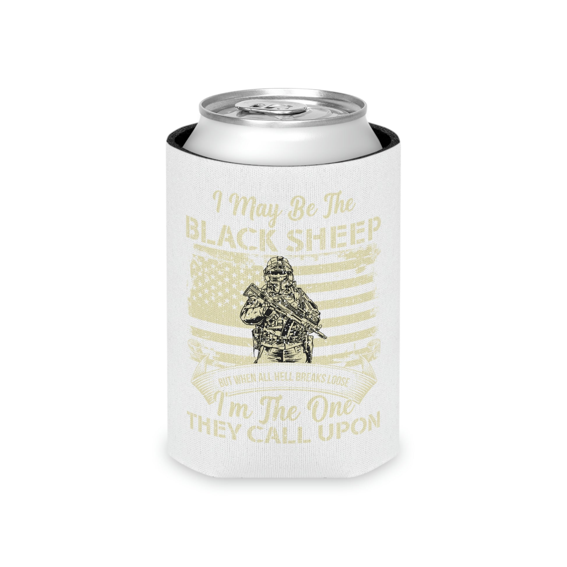 "Black Sheep American Soldier" Can Cooler - Weave Got Gifts - Unique Gifts You Won’t Find Anywhere Else!