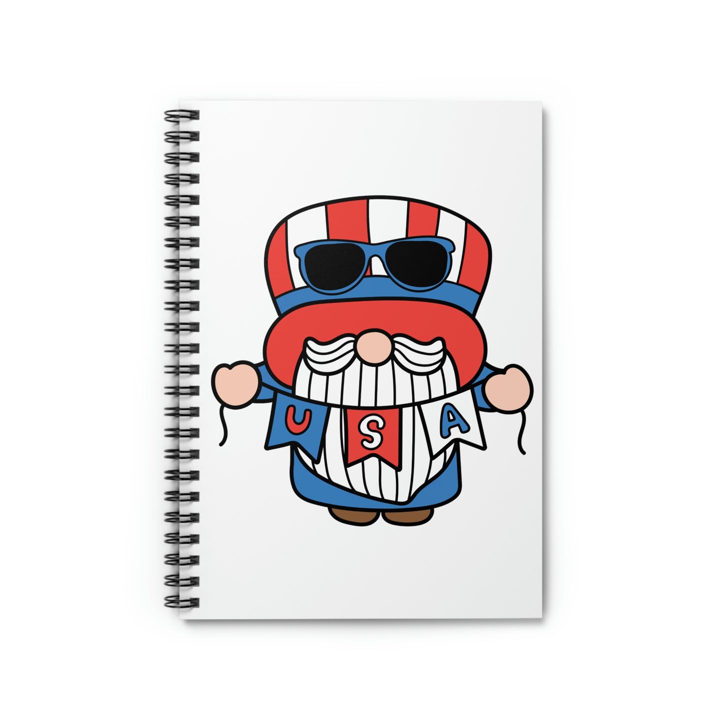 "USA Gnome" Spiral Notebook - Weave Got Gifts - Unique Gifts You Won’t Find Anywhere Else!