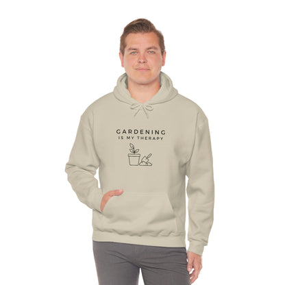 Gardening therapy hoodie with plant pot design
