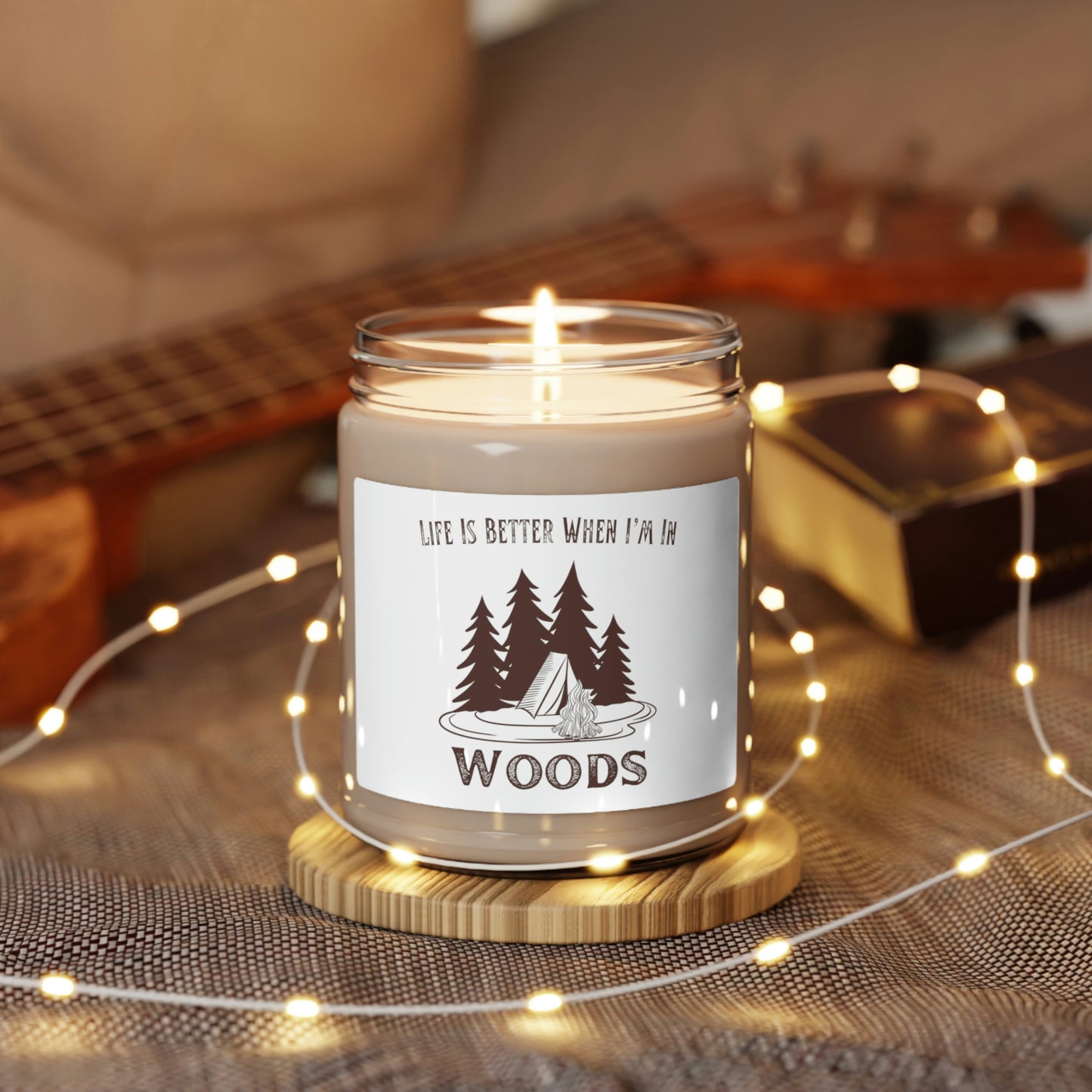 Life is better in the woods soy wax candle for nature enthusiasts
