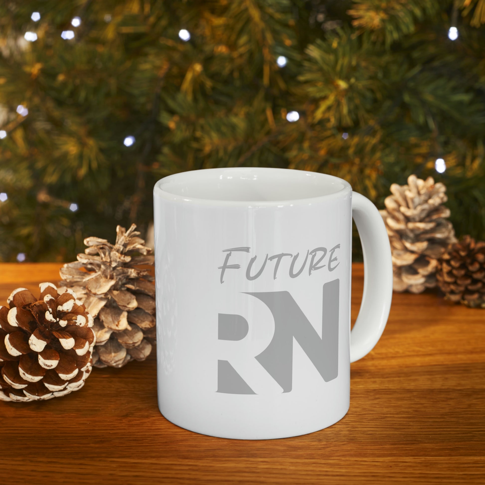 White coffee mug for future registered nurses
