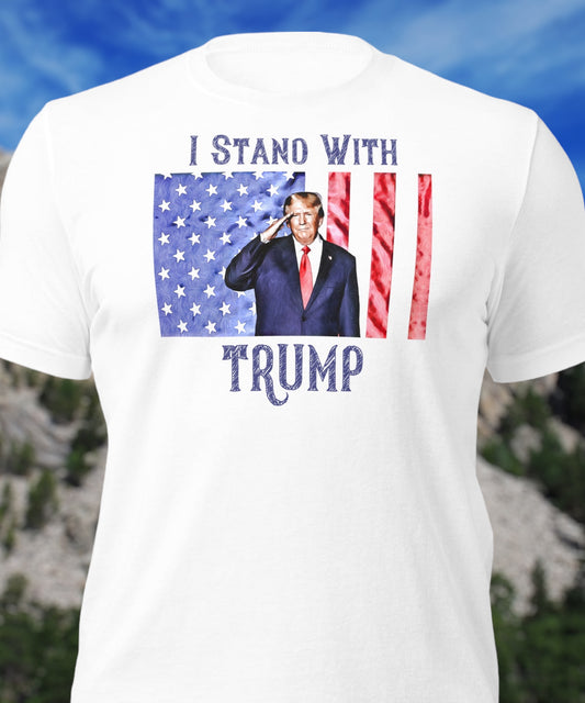 I Stand with Trump watercolor graphic T-shirt
