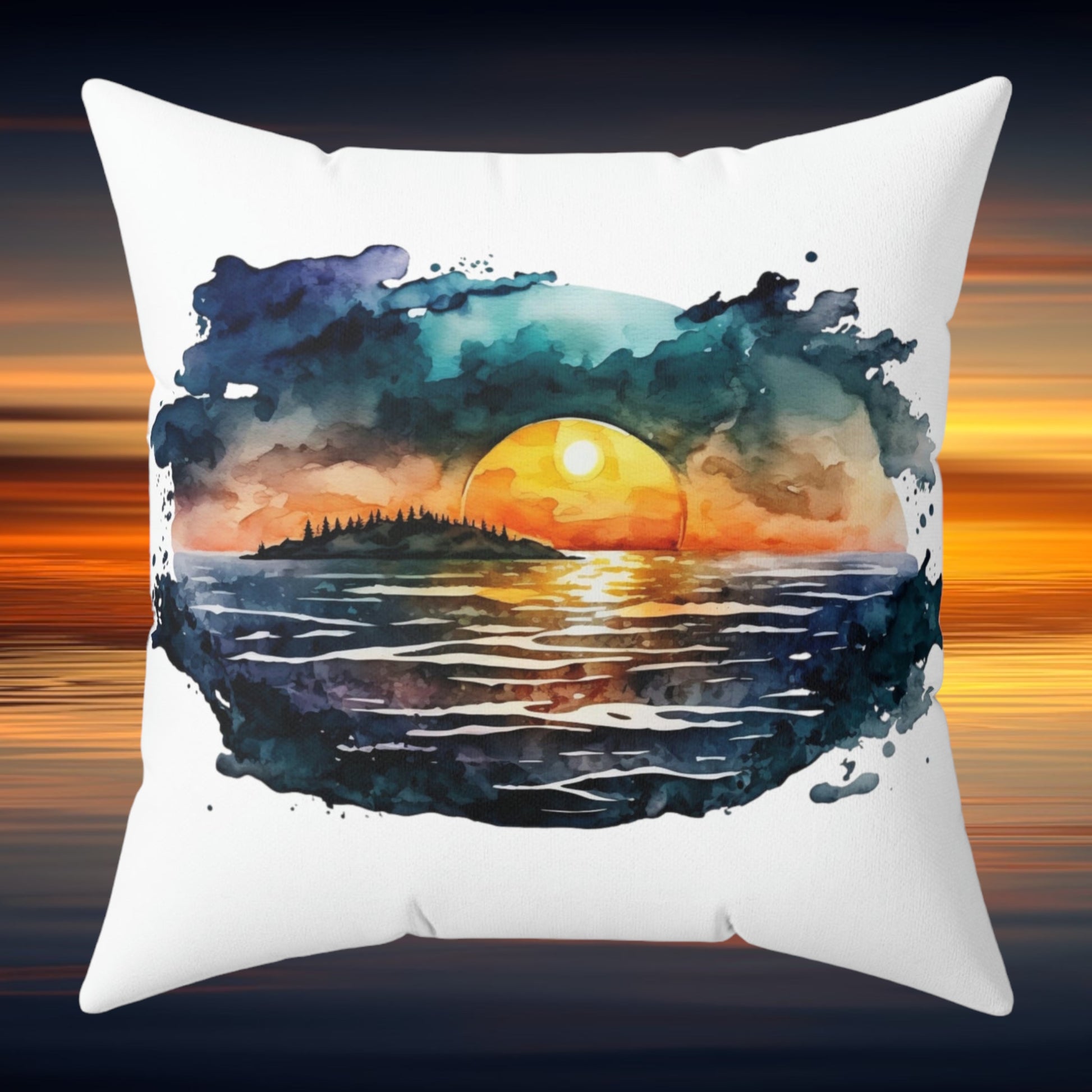 "Sunset At The Lake" Throw Pillow - Weave Got Gifts - Unique Gifts You Won’t Find Anywhere Else!