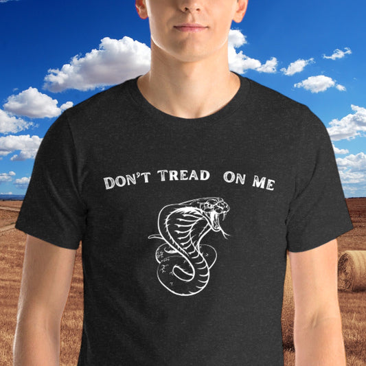 Don’t Tread On Me t-shirt with white cobra graphic
