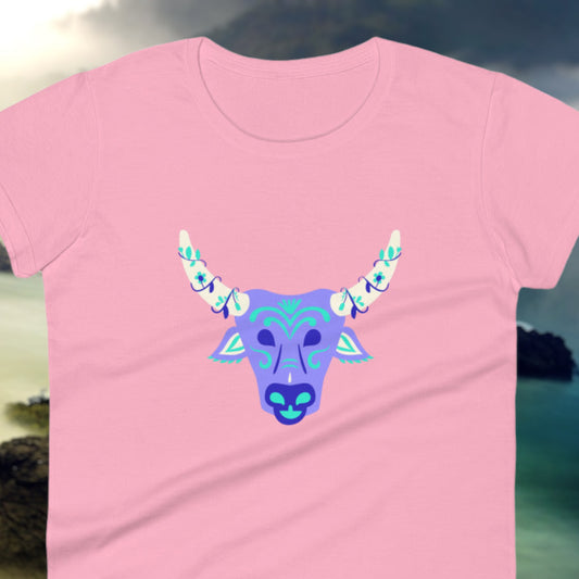 Colorful bullhead women’s t-shirt with unique design
