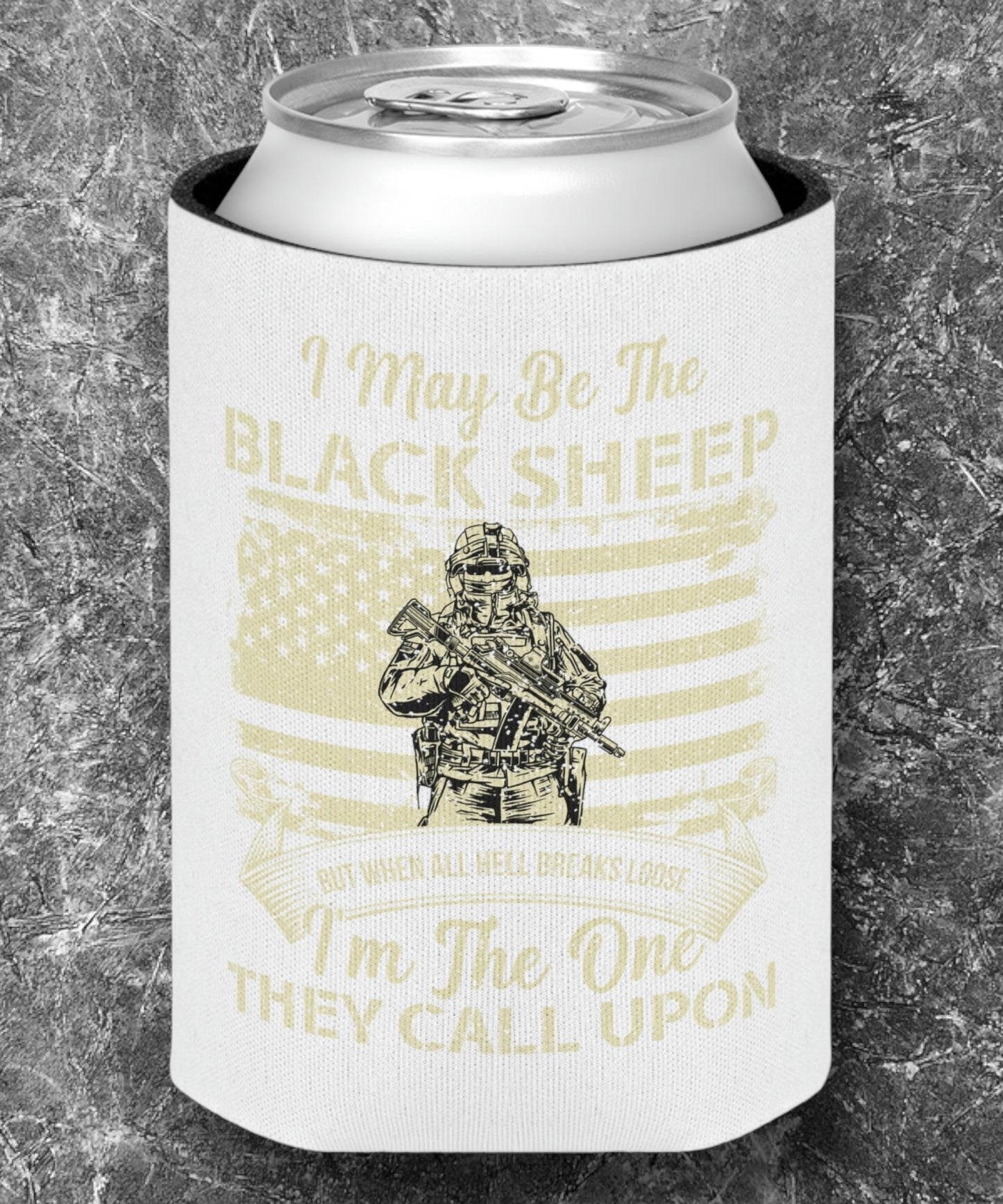 "Black Sheep American Soldier" Can Cooler - Weave Got Gifts - Unique Gifts You Won’t Find Anywhere Else!