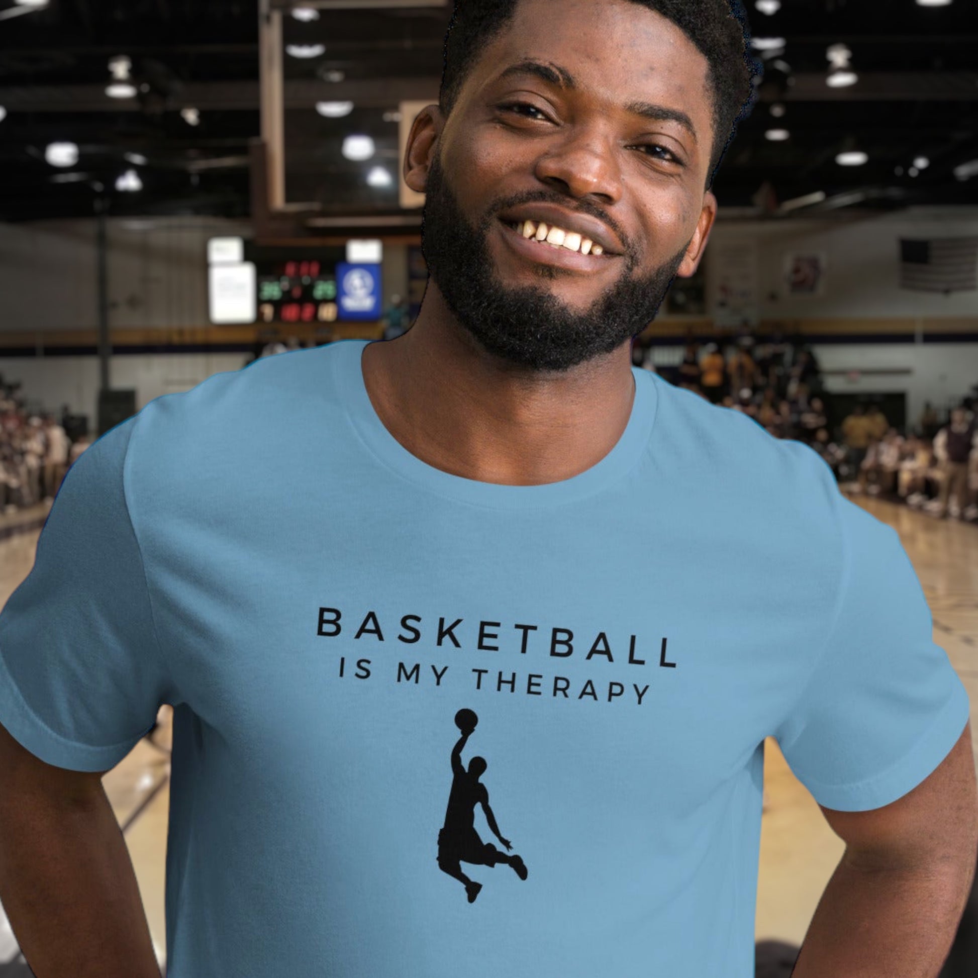 Love and basketball tee with "Basketball is My Therapy" text
