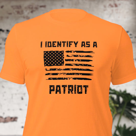 I Identify as a Patriot t-shirt with American flag
