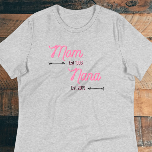 Nana est 2019, mom est 1993 t-shirt
