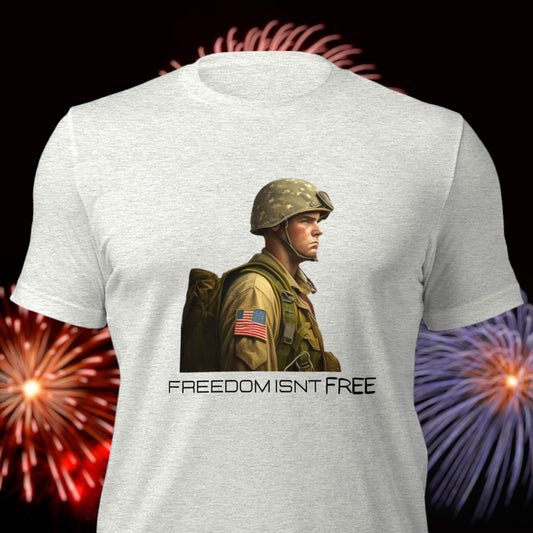 Freedom Isn't Free t-shirt with soldier graphic
