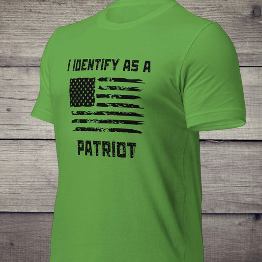 I Identify as a Patriot t-shirt with American flag
