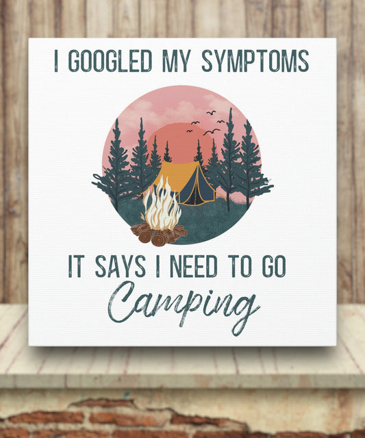 Google says I need to go camping canvas wall art
