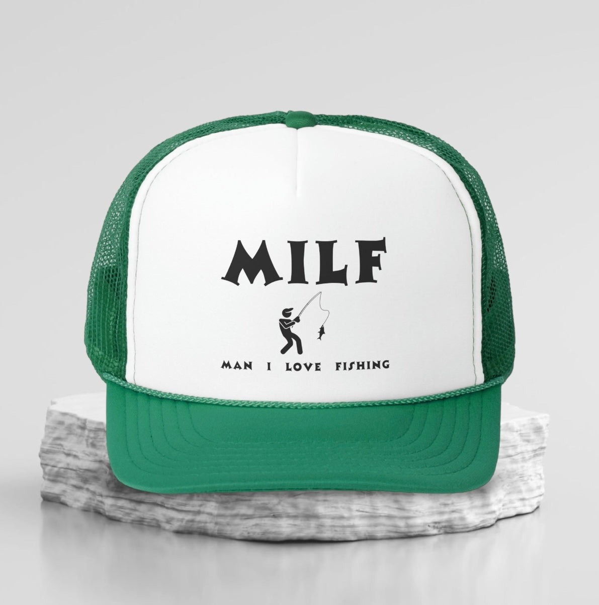 "Man I Love Fishing" humorous fishing hat