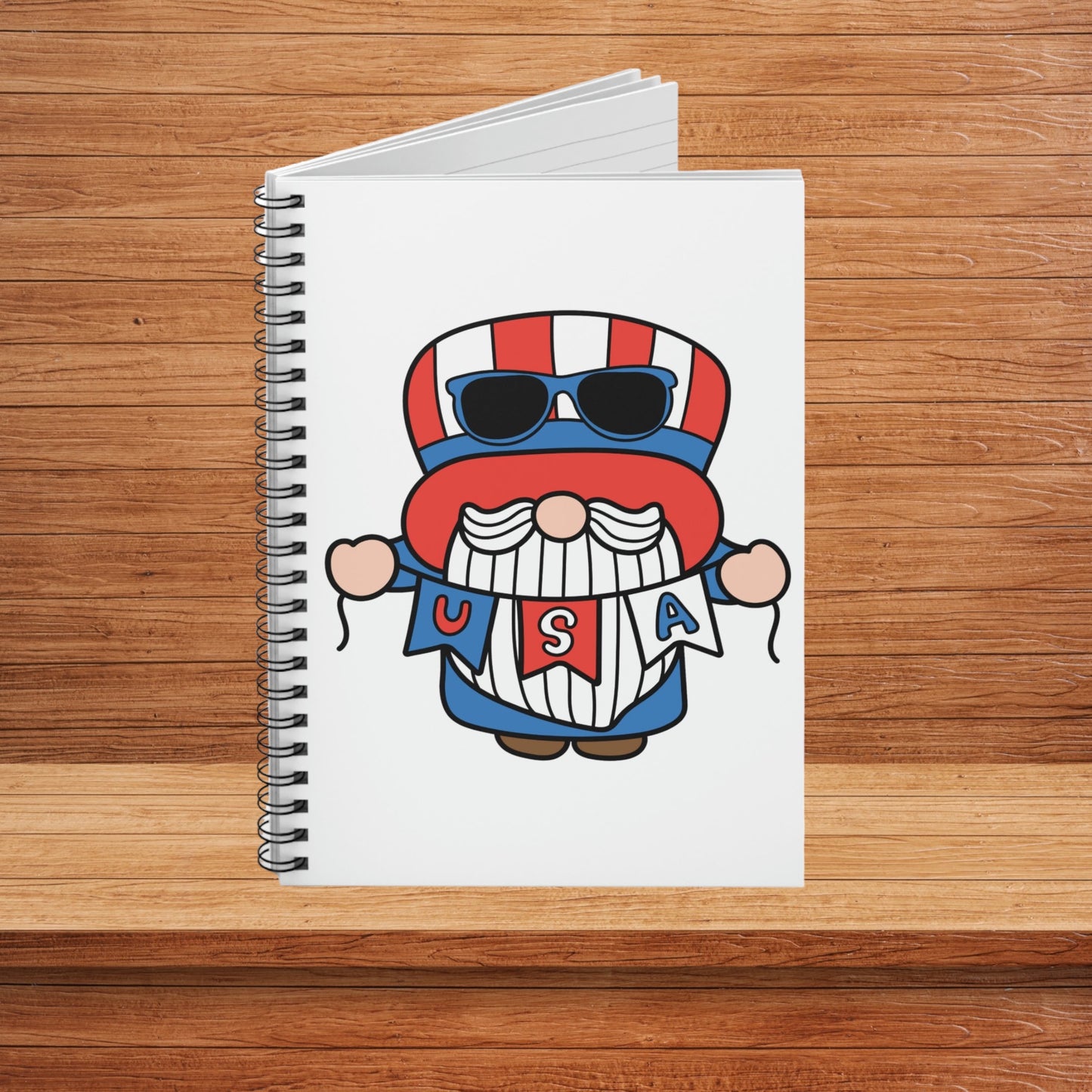 "USA Gnome" Spiral Notebook - Weave Got Gifts - Unique Gifts You Won’t Find Anywhere Else!