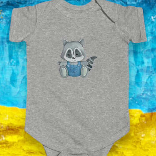 Cute Raccoon Baby Jersey Bodysuit