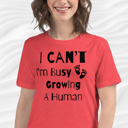 I Can't, I'm Busy Growing a Human T-Shirt – Funny Pregnancy T-Shirts

