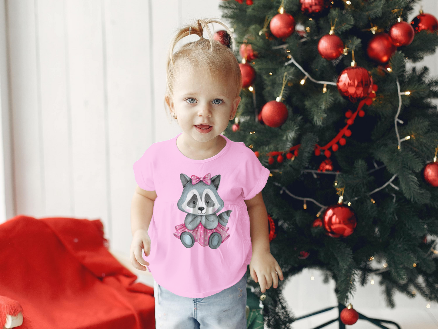 "Pink Girl Raccoon" Kid's T-Shirt - Weave Got Gifts - Unique Gifts You Won’t Find Anywhere Else!