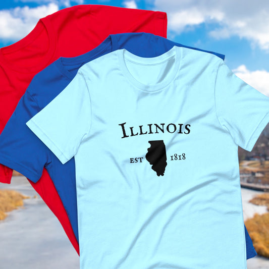 "Illinois Established In 1818" T-Shirt - Weave Got Gifts - Unique Gifts You Won’t Find Anywhere Else!