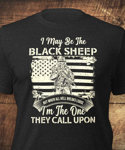 Black sheep veteran t-shirt with soldier graphic
