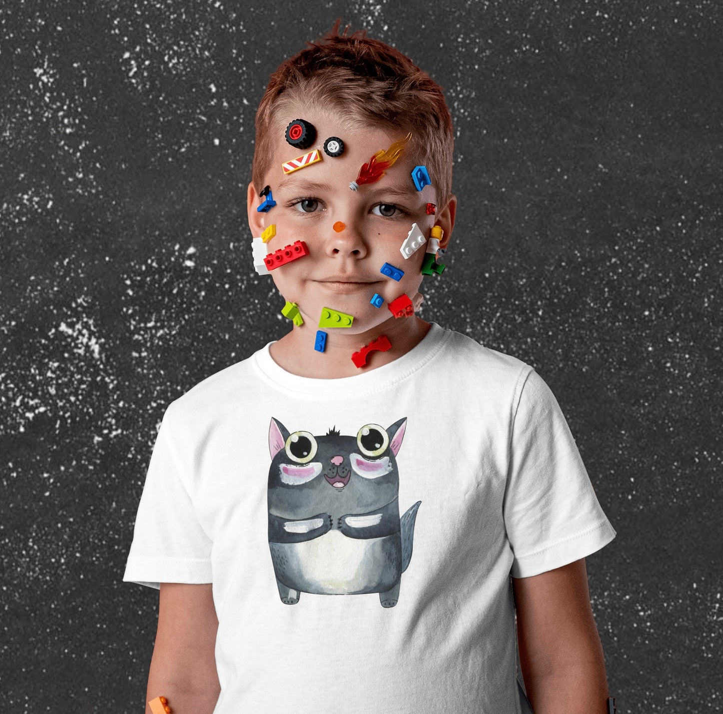 "Cheerful Kitty" Kids Heavy Cotton™ Tee - Weave Got Gifts - Unique Gifts You Won’t Find Anywhere Else!